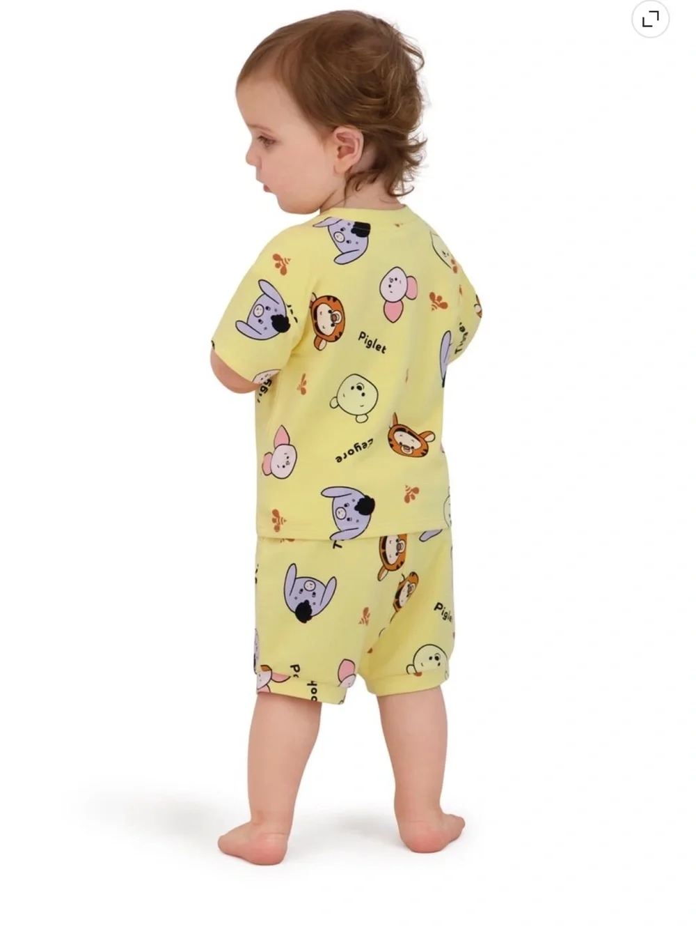 Disney Yellow Winnie the Pooh Baby Boy 2 Piece French Terry Short Set - Picture 4 of 11